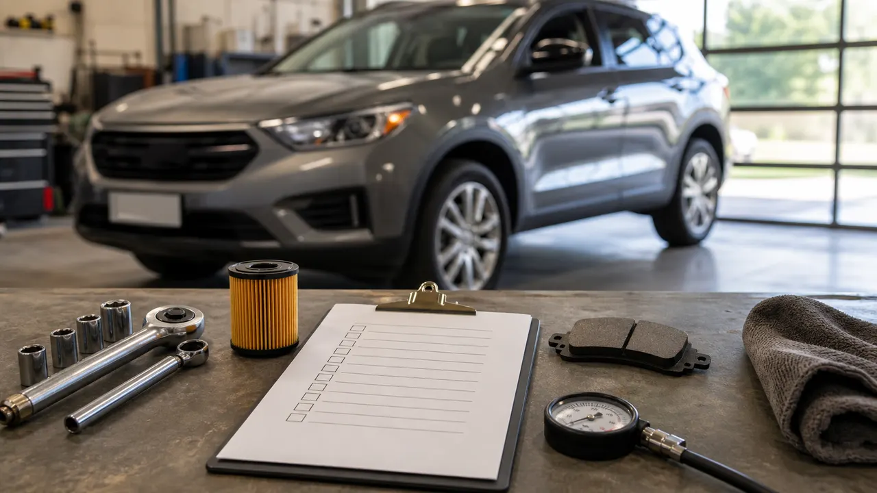 used car maintenance checklist professional inspection photo