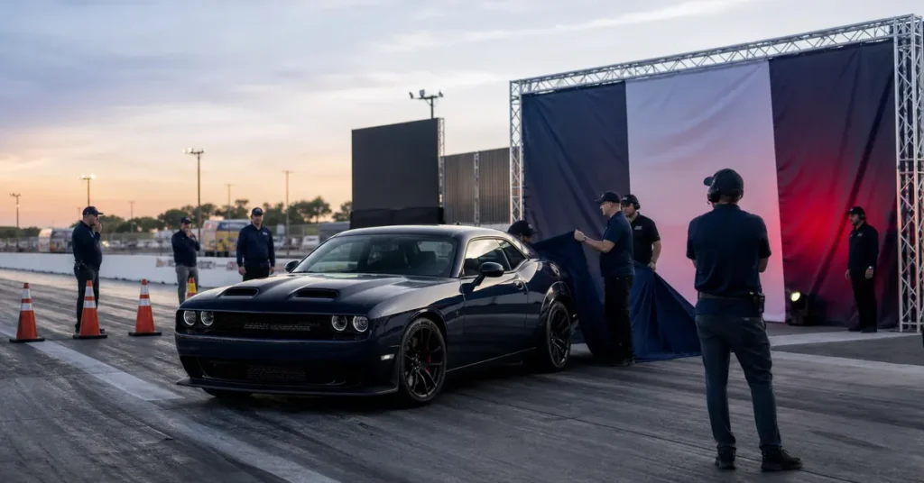 Dodge Charger Roadkill Nights performance news scene with a coupe prepared near a drag strip
