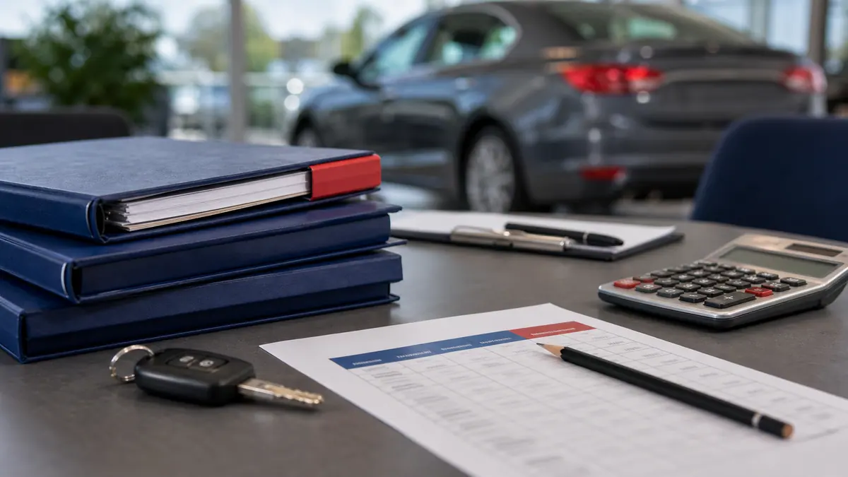 used car loan rates by credit score shown during auto financing paperwork
