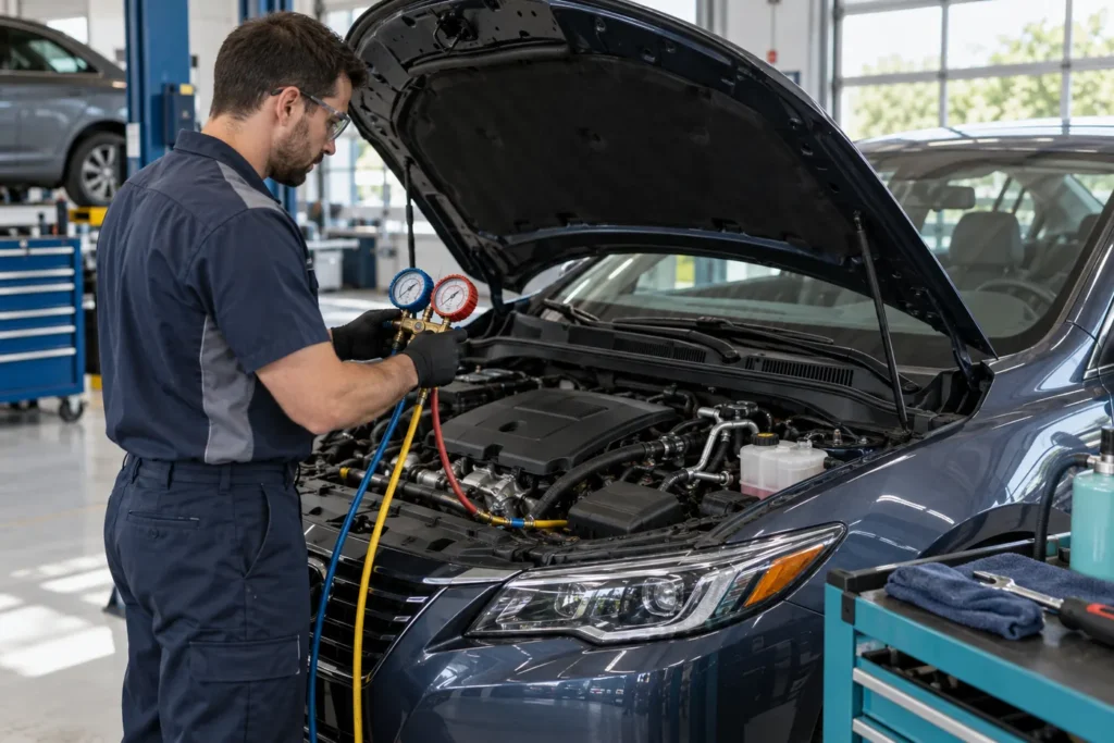 car AC repair: Carvul automotive editorial image
