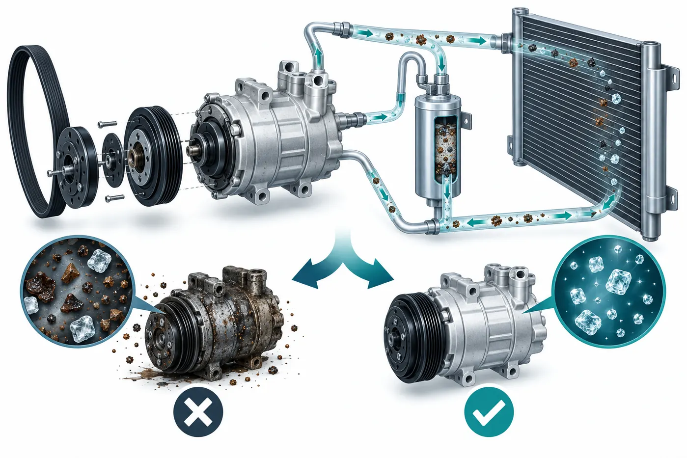 car AC compressor replacement cost: illustrated inspection and decision guide