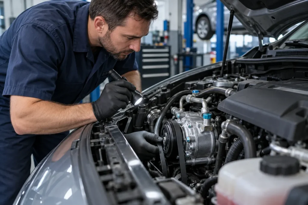 car AC compressor replacement cost: Carvul automotive editorial image