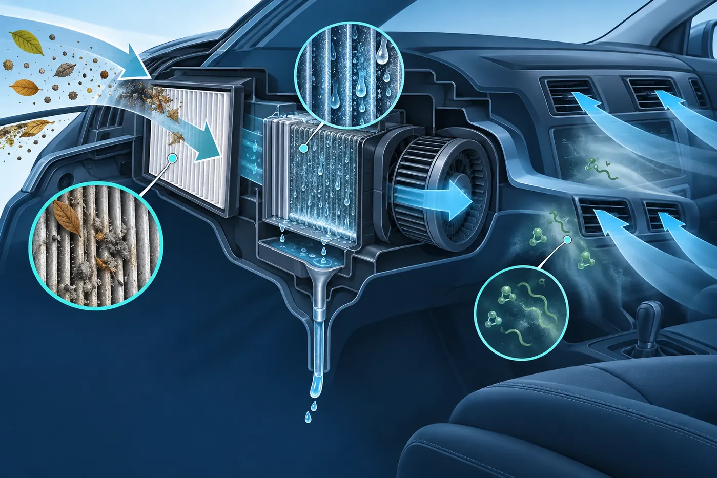 car AC smells musty: illustrated inspection and decision guide