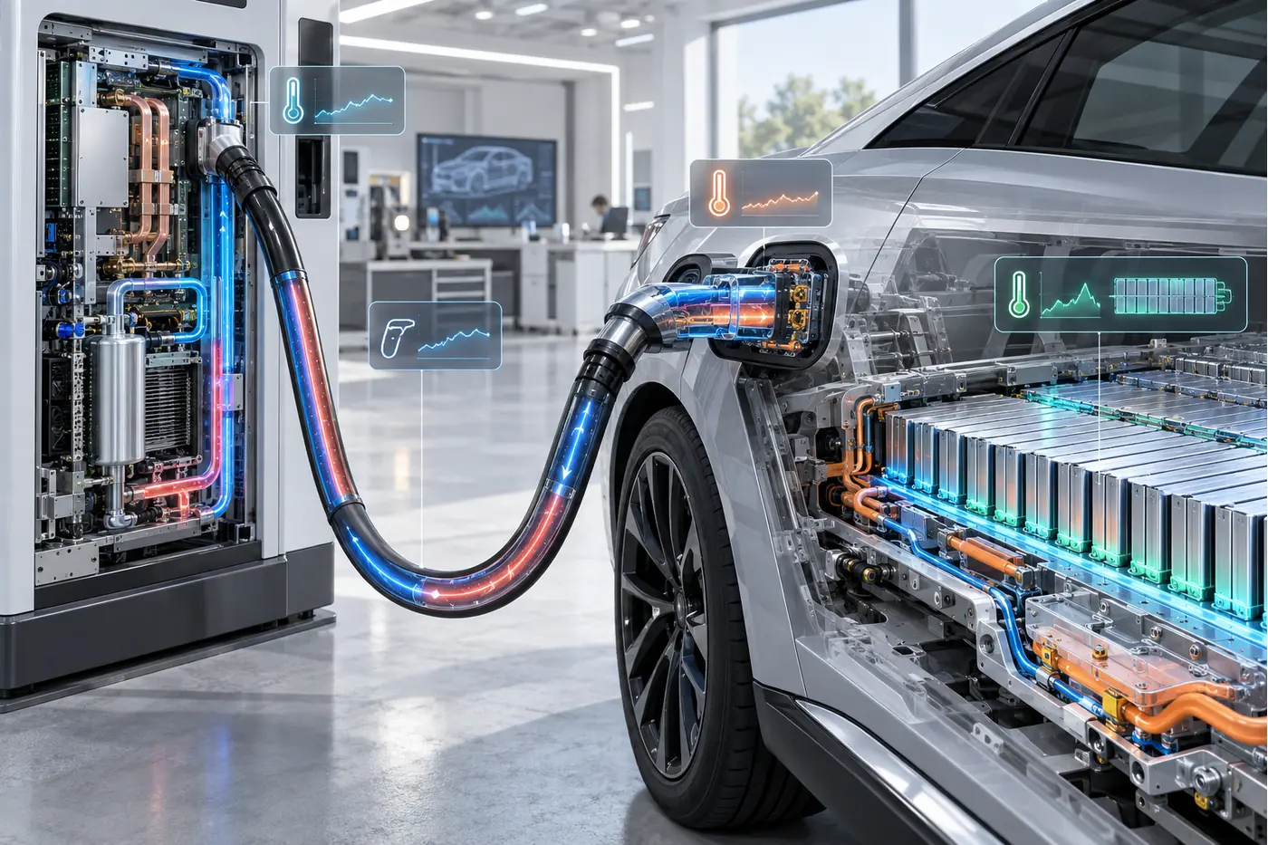 Geely Smart Charging battery cooling and charging chain illustration