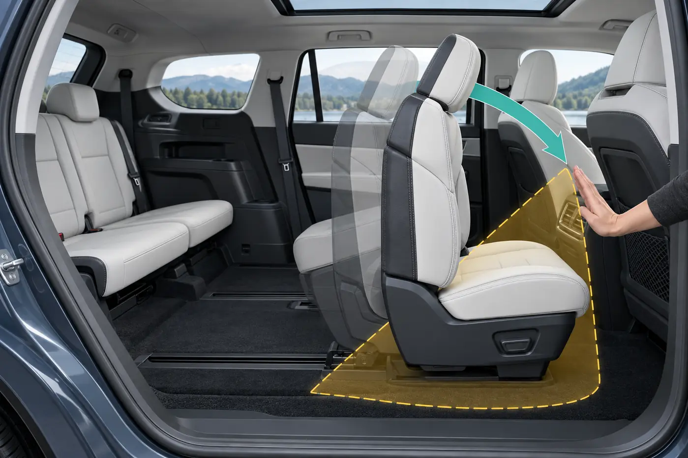 Hyundai Ioniq 9 recall second row power folding seat safety zone