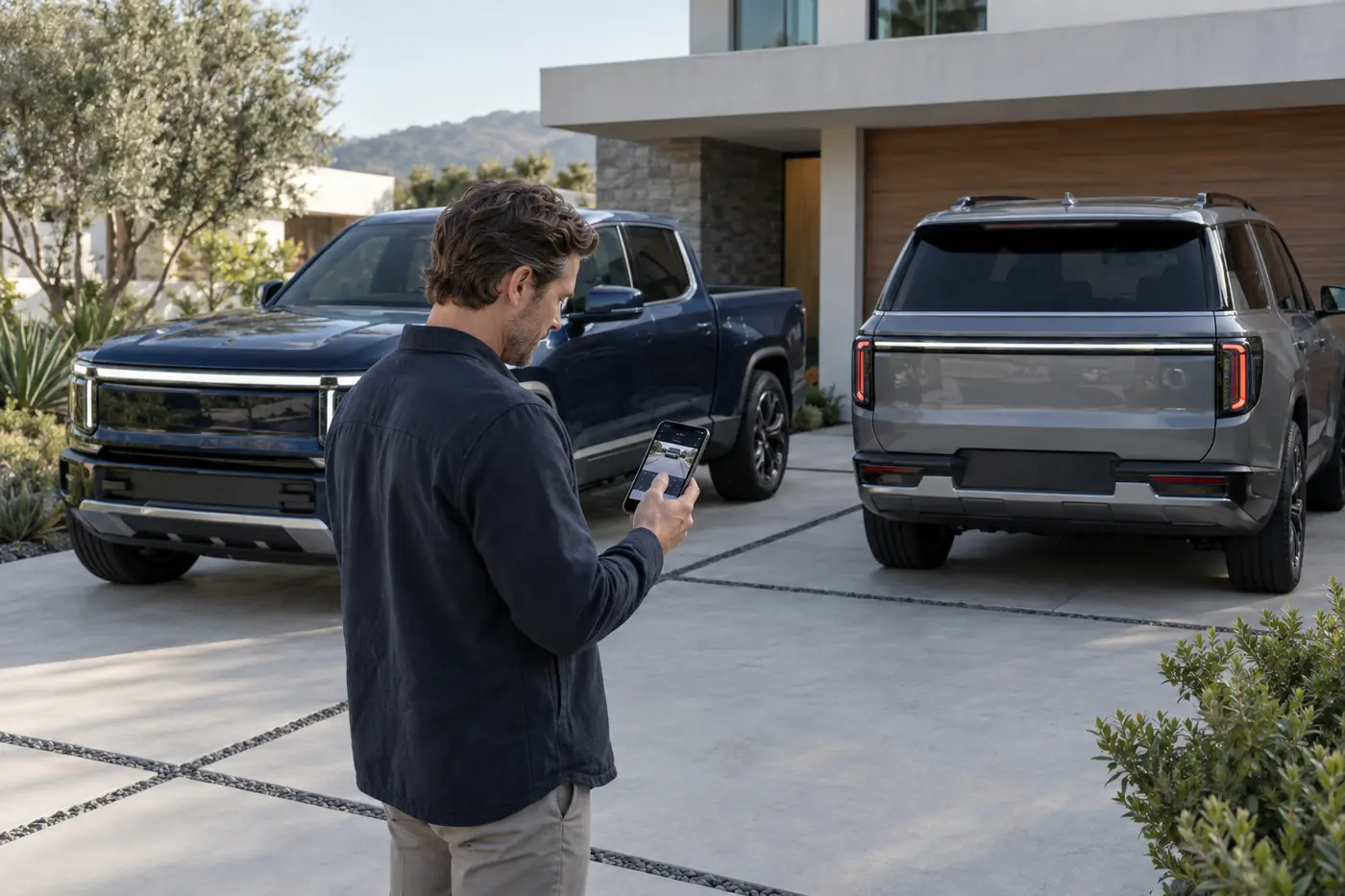 Rivian recall owner checking rearview camera software update