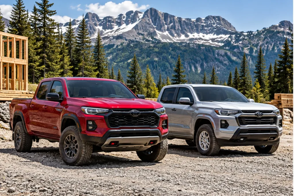 Chevy Colorado vs Toyota Tacoma midsize pickup comparison