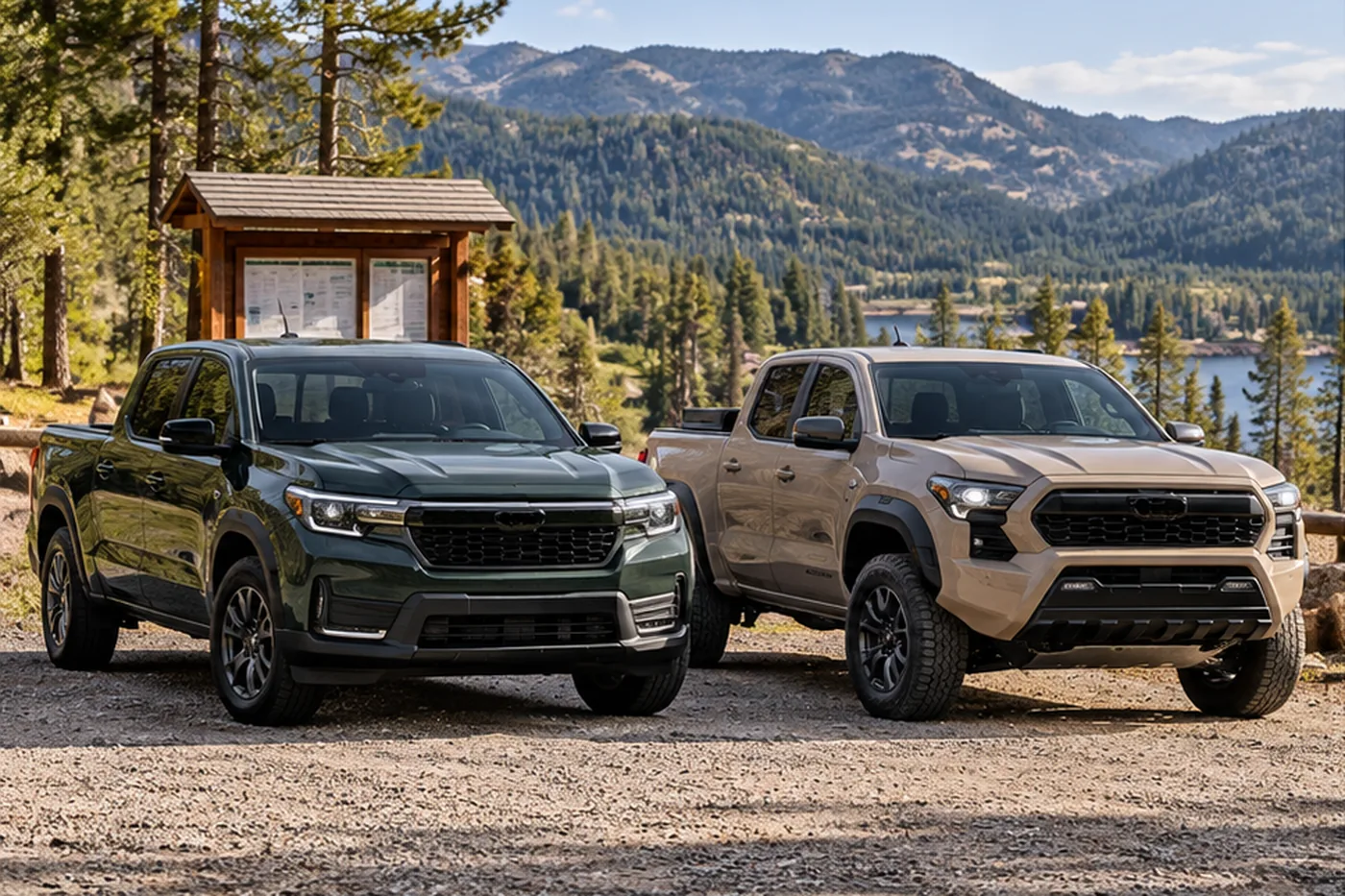 Honda Ridgeline vs Toyota Tacoma midsize pickup comparison