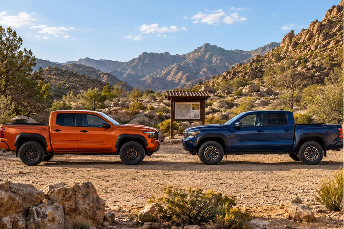 Nissan Frontier vs Toyota Tacoma midsize pickup comparison