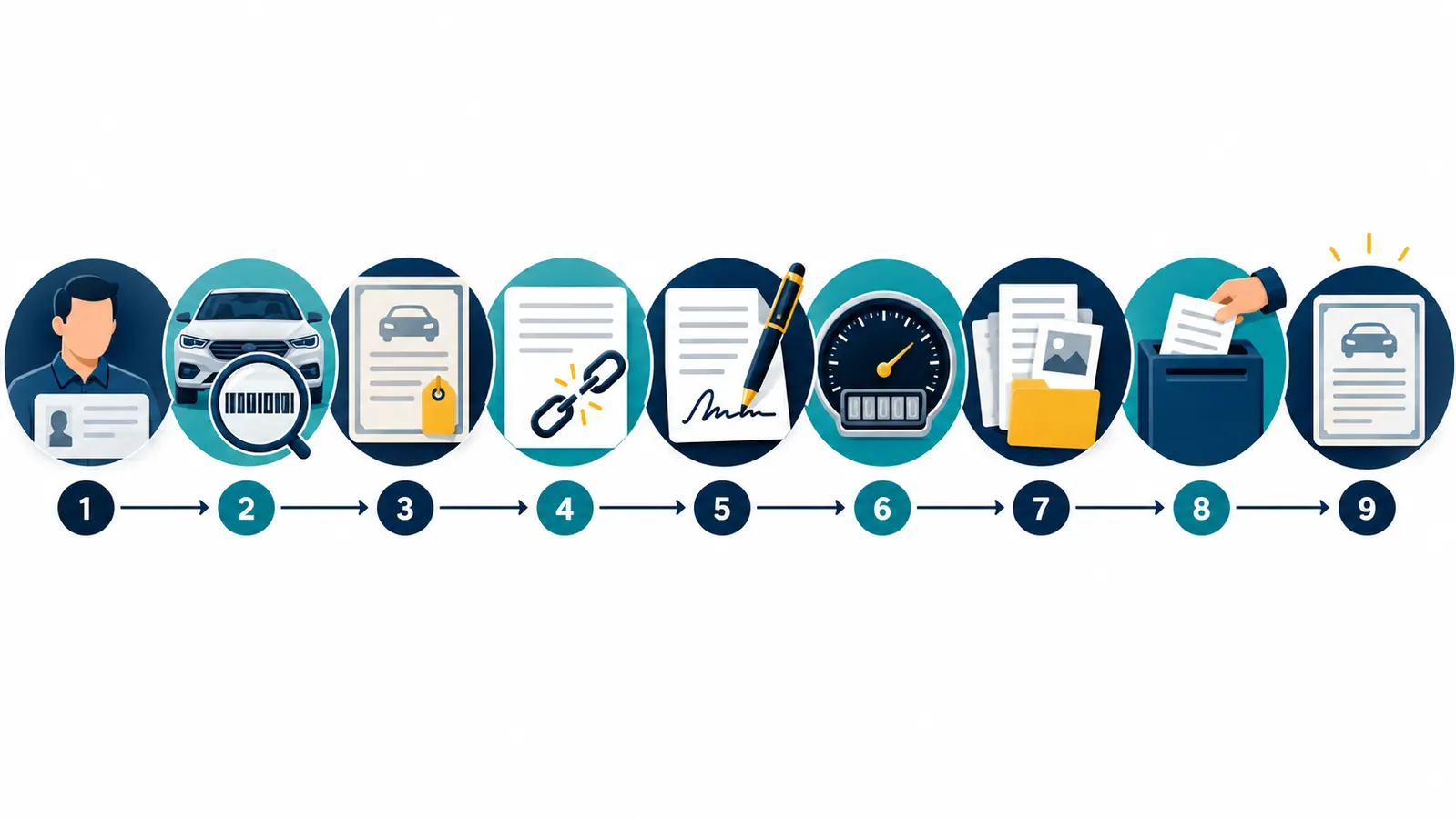 Out-of-state title transfer nine-step ownership document checklist